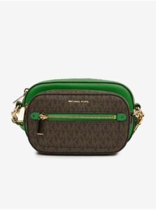 Brown-Green Women's Leather Crossbody Handbag Michael