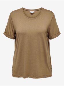 Light brown basic T-shirt ONLY CARMAKOMA