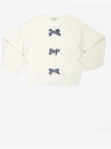 White Girl Rib Sweater with Bows