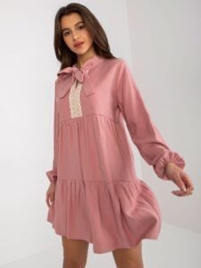 Dusty pink ruffle dress by