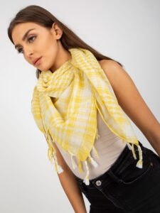 Light yellow and white scarf