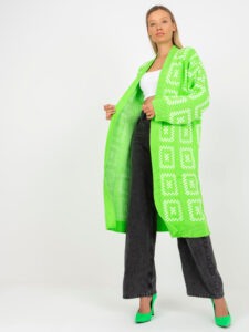 Fluo green long oversize cardigan