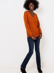 Orange sweater CAMAIEU -