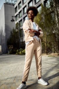 Women's tracksuit with beige