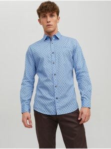 Blue Mens Patterned Shirt Jack &