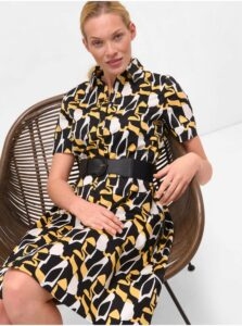 Yellow-black patterned shirt dress ORSAY