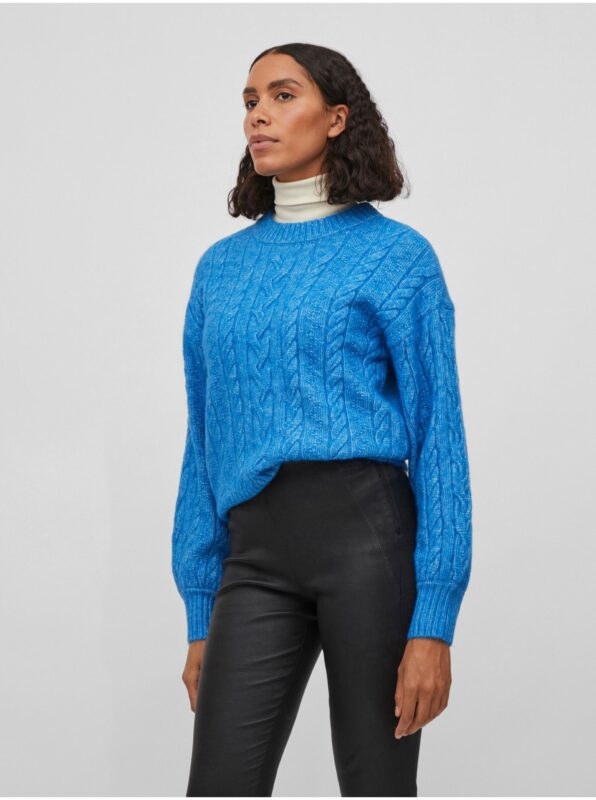 Blue sweater with balloon sleeves VILA