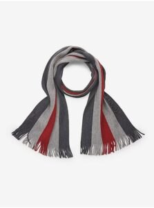 Red-Grey Men's Striped Wool scarf Tommy