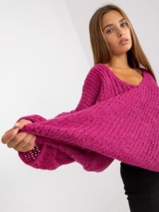 Oversized fuchsia sweater with the addition