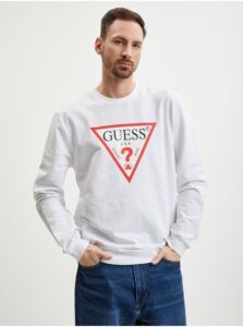 White Mens Sweatshirt Guess Audley