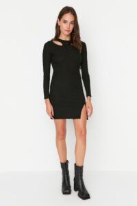 Trendyol Black Bodycon Ribbed Knitted