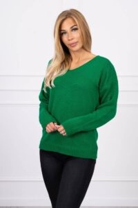 V-neck sweater green