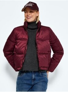 Burgundy Quilted Winter Jacket Noisy May