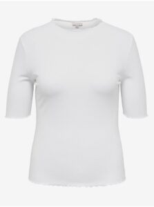 White Women's Ribbed T-Shirt ONLY CARMAKOMA