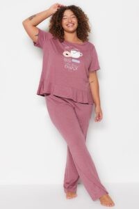 Trendyol Curve Plus Size Pajama Set