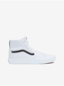 White Women's Ankle Leather Sneakers
