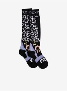 Black Flowered Socks with Roxy Paloma