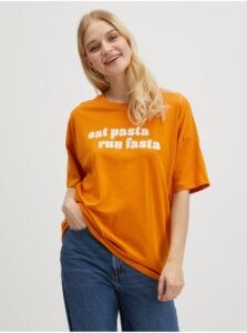 Orange Womens Oversize T-Shirt Noisy May