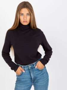 Black fitted blouse with