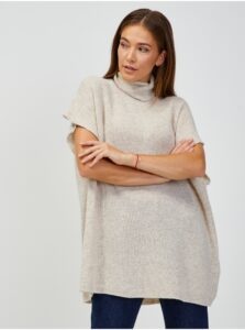 Cream Ribbed Sweater with Wool ONLY