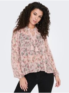 Light pink women's floral blouse ONLY