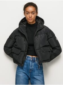 Black Women's Winter Jacket Pepe Jeans