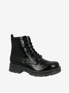 Black Women Shiny Ankle Boots Tom