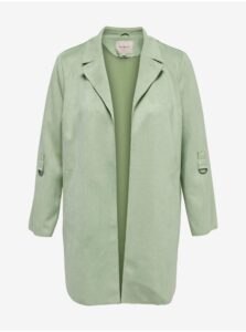 Light green lightweight coat for women in suede