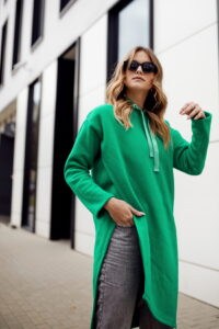 Oversized warm green tunic with