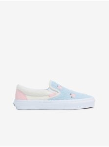 Creamy-Blue Women Patterned Slip on Sneakers