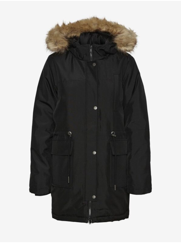 Black Parka hooded and faux fur Noisy