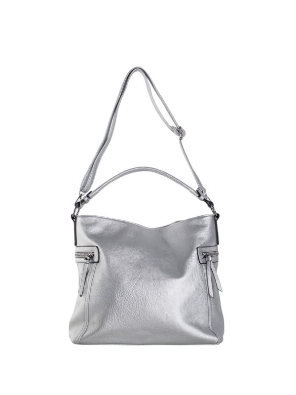 Women's silver shoulder bag made