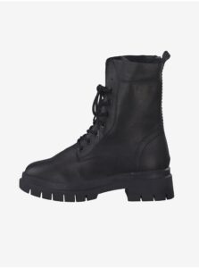 Black leather ankle boots Tamaris