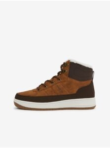 SAM73 Brown Insulated Ankle Sneakers in suede finish