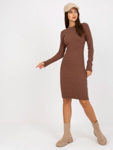 Dark brown waisted basic dress