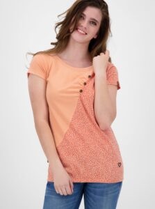 Oranžové dámske bodkované tričko Alife