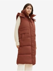 Tom Tailor Brown Women's Quilted Winter Coat with Detachable
