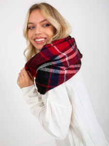 Black and red women's neck warmer