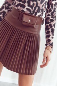 Pleated skirt made of eco-leather