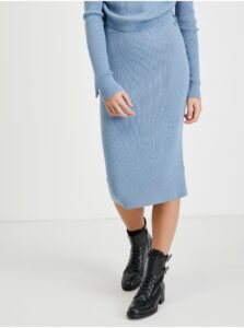 Light Blue Sheath Sweater Skirt Guess