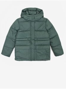 Green Girls Quilted Winter Jacket with Detachable