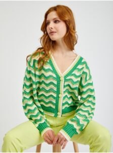 Orsay Green Ladies Striped Cardigan