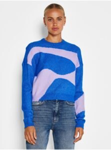 Pink-blue patterned sweater Noisy May