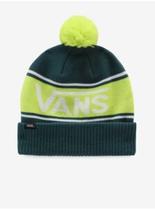 Green boys' patterned winter beanie with