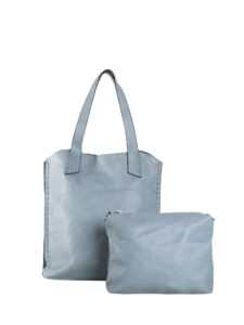 Light blue spacious 2-in-1 shoulder bag