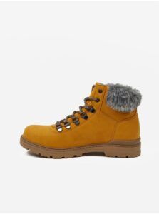 SAM73 Mustard Women Ankle Winter Boots with Artificial