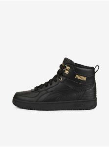 Black Ankle Leather Sneakers Puma Rebound