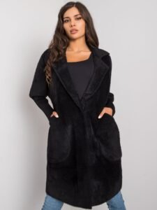 Black alpaca coat with
