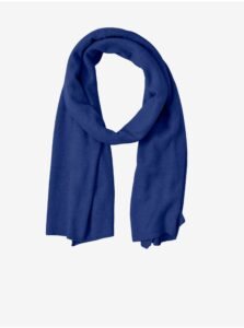 Blue Scarf with Wool Pieces