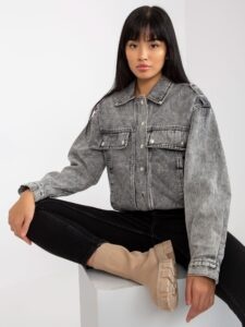 Grey women's denim jacket